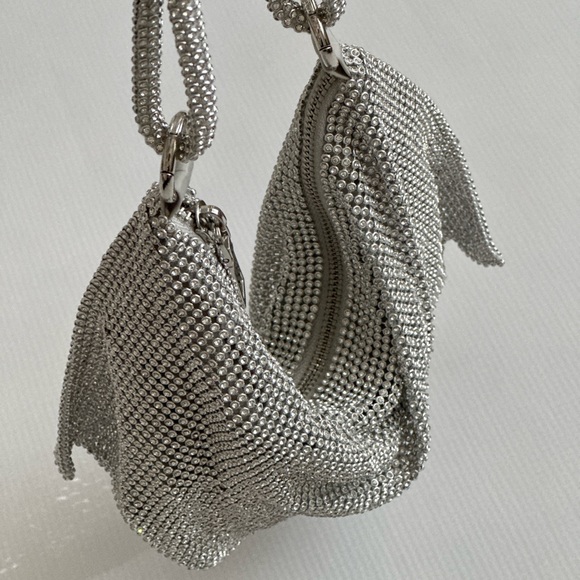 Rhinestone Purse Silver Hobo Purse - Picture 4 of 5